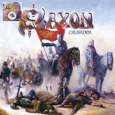 SAXON Crusader (White, Black & Blue Splatter) (Винил)